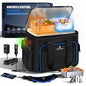 Large Heated Lunch Box Lunch Bag for Men, Auto Temp Control Electric Lunch Box for Adults, 12/24/110V Portable Food Warmer for Truck/Car/Work/Travel, Self Heating Lunch Box for Construction