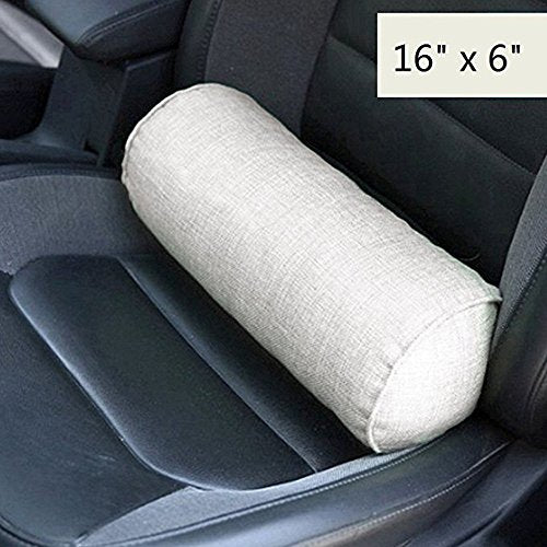 16x6 Inch Round Neck Pillow with Washable Cotton Cover Pillow Provides Best Support for Sleeping .（Grey） - color: Grey