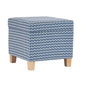HomePop 18" Classic Square Storage Ottoman - Blue Chevron Print - color: Blue Chevron Print