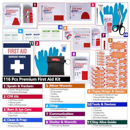 Small First aid Kits,Travel First Aid Kit with Labelled Compartments Molle System Compact Medical Kit for Car, Hiking, Backpacking, Camping, and Cycling - size: Small