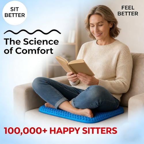Gel Seat Cushion, Cushion, Gel Seat Cushion for Long Sitting, Breathable Honeycomb Design Absorbs Pressure Points Chair Pad, for Office Chair, Wheelchair, Car & Truck (50 * 50 * 6cm) - color: 50*50*6cm