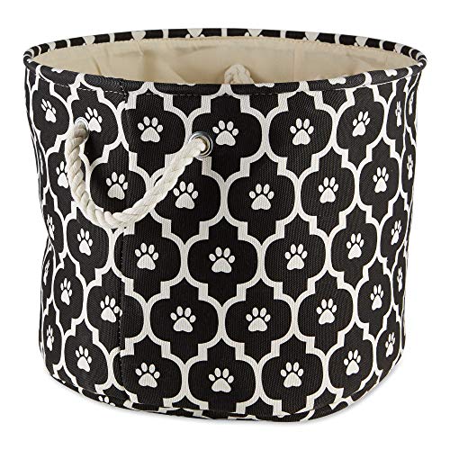 Bone Dry Pet Storage Collection Lattice Paw Print, Black, Small Round - color: Black, size: Small Round