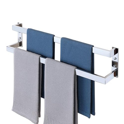 Alise Double Towel Bar, 24" Towel Racks for Bathroom Wall Mounted SUS304 Stainless Steel, Heavy Duty Bathroom Towel Holder, Quick Drying Towel Hanger, Polished Chrome - color: Polished Chrome, size: 24-inch