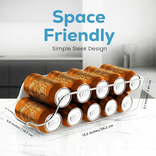 Utopia Kitchen Soda Can Organizer and Dispenser for Refrigerator/Pantry - Durable Can Storage Organizer Fridge & Kitchen Organization - (Clear, Set of 2) - size: Pack of 2