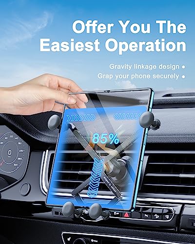 OATSBASF Gravity Car Phone Mount, Invisible Air Vent Mount for iPhone 17/16/15, Samsung Z Fold 7/6, Google Pixel 10/9 Pro Fold, Samsung S25 Ultra/S24 & All Phones, Fits Unfolded Foldable Phones (X06) - size: X06