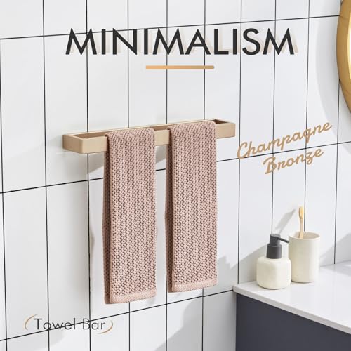 KOKOSIRI Towel Holder 16-Inch Hand Towel Bar Kitchen Rack Champagne Bronze Stainless Steel for Bathroom Wall Mount, 1 Pack B4008CPG-L16 - color: Champagne Bronze, size: 16-Inch