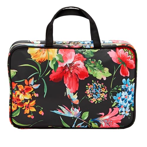 Conair Travel Toiletry Bag - Makeup Bag - Cosmetic Bag -Travel Makeup Bag - color: Black Floral