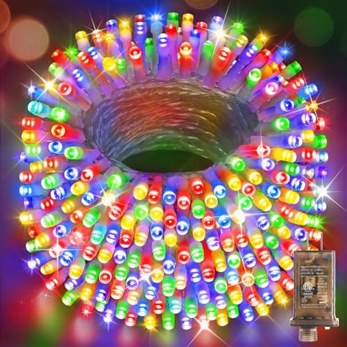 Hezbjiti Christmas String Lights Outdoor, 1000 LED 394ft 8 Lighting Modes Christmas Fairy Lights with Remote and Timer for Home, Birthday, Wedding, Party, Tree Decorations (1000 LED, Multicolor) - color: Multicolor, size: 1000LED 403FT Clear Wire