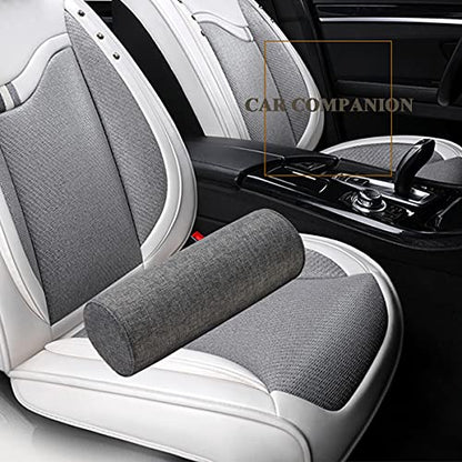 16"x6"Car Round Neck Pillow with Washable Cotton Cover Pillow Provides Best Support .(Dark Gray) - color: Dark Gray