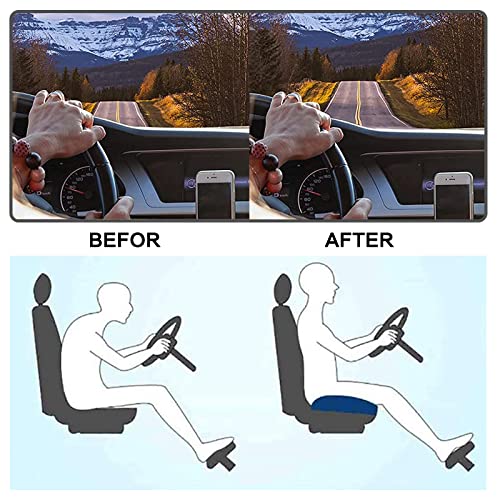 Car Seat Cushion Pillow, 3.9in Wedge Driver Seat Cushion for Driving, Memory Foam Car Booster Seat Cushion Pad for Truck, Office, Wheelchair,Grey - color: Grey