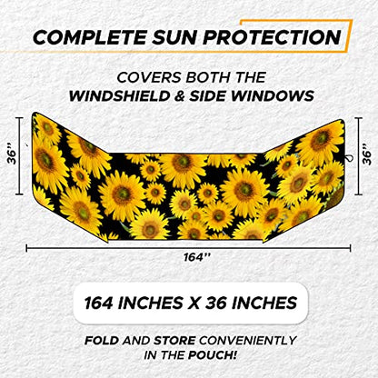 EcoNour Semi Truck Printed Sun Shade for Windshield | UV Sun Protector & Heat Blocker Sunshade | 240T Front Window Shades Accessories | Best for Commercial & Big Rig Semi Truck - size: Large-BW