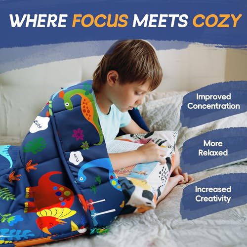 ROKDUK Weighted Blanket 3 lbs 36x48 in Breathable Blanket with Glass Beads Soft Heavy Blanket Throw Blue Dinosaur for 25-45 lbs All Season - size: 36 x 48 in & 3 lbs