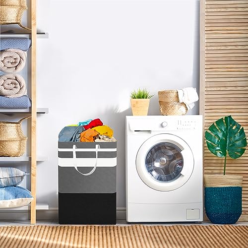 Foldable Laundry Basket，Large Laundry Baskets with Handles,Waterproof Laundry Hamper,Collapsible Laundry Hampers for Clothes Organizer 80L (Black&Red&Green&Purple) - color: Black&Red&Green&Purple
