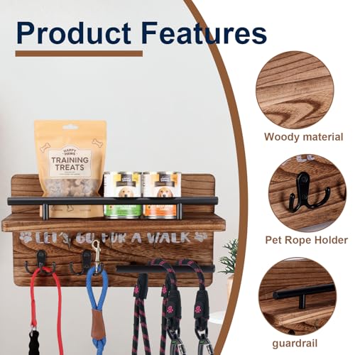 Dog Leash Holder for Wall,Key Holder Wall Mount,Home Keys Organizer Rack Decorative Pared Hook Holders Llaves Hooks for La Decor Small Hanger Mounted Colgar Keyholder Black Metal Pet Hanging