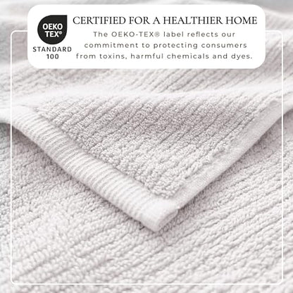 Great Bay Home Turkish Cotton 6 Piece Towel Set - Absorbent, Quick-Drying, Ribbed Bath Towels for Bathroom - Zero-Twist Fibers (Arctic Fog) - color: Arctic Fog