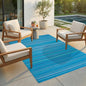 FH Home Outdoor Rug - Waterproof, Fade Resistant, Reversible - Premium Recycled Plastic - Striped - Large Patio, Deck, Sunroom, Camping, RV - Havana - Turquoise Crease Free - 6 x 9 ft - color: Havana - Turquoise, size: 6' x 9' (Rectangular)