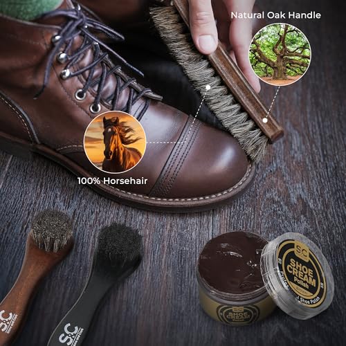Stone and Clark Original Shoe Polish & Care Kit - Leather Shoe Shine Kit for Men & Women - style: Wooden Box