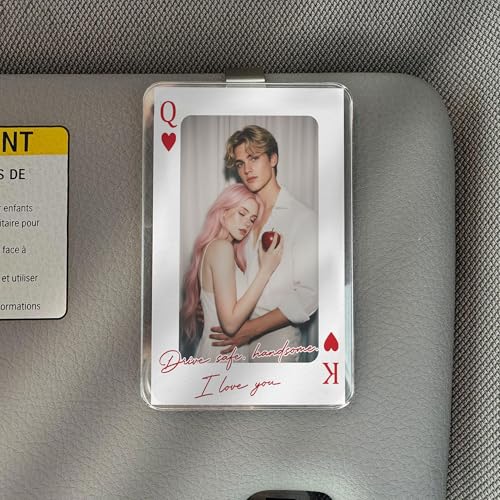 Gossby Couple Car Visor Clip Custom Photo - Drive Safe Gift Boyfriend | Custom Photo Car Visor Clip, Personalized Couple Gift For Boyfriend, Drive Safe Handsome Keepsake - color: Drive Safe, Handsome. I Love You