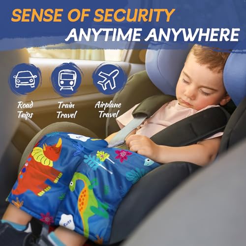 ROKDUK Weighted Lap Blanket for Adults Kids, Weighted Lap Pad for Dog Pet 17"x22" 2lbs Small Weighted Blanket for Sleeping Shoulder Back Relaxation Travel Office Blue Dinosaur - size: 17 x 22 in & 2 lbs