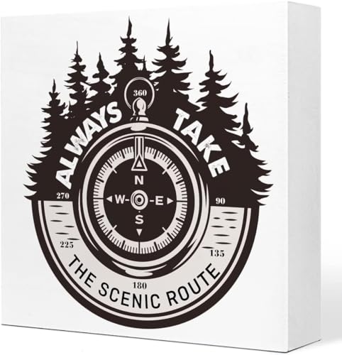 Motivational Wooden Box Sign Camping Quote Shelf Decor Camper Van Decor Outdoor Gift 5×5 in - color: Wooden Sign-5