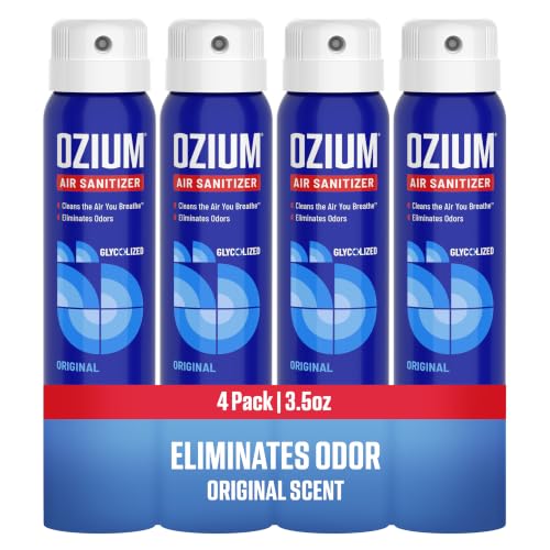 Ozium 3.5 Oz. Air Sanitizer & Odor Eliminator for Homes, Cars, Offices and More, Original Scent, 4 Pack - size: 3.5 Ounce (Pack of 4)