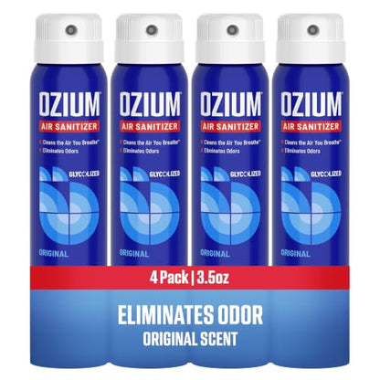 Ozium 3.5 Oz. Air Sanitizer & Odor Eliminator for Homes, Cars, Offices and More, Original Scent, 4 Pack - size: 3.5 Ounce (Pack of 4)