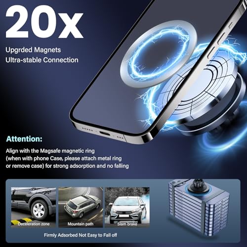 Car Phone Holder Fit for Grand Highlander/Grand Highlander Hybrid 2024-2025 Accessories Dash Organizer with MagSafe Cell Phone Mount 12.3-inch, Cell Phone Automobile Cradles Hands-Free 360° Rotation - size: 24-25 Grand Highlander/ Grand Highlander Hybrid