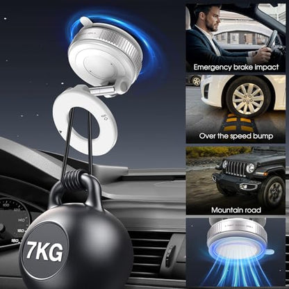 Jikasho Vacuum Magnetic Car Phone Holder for Magsafe, Hands-Free 360° Adjustable Suction Cup Phone Mount for Car/Gym/Mirror/Smooth Surface, Compatible with iPhone & Android (White) - color: White