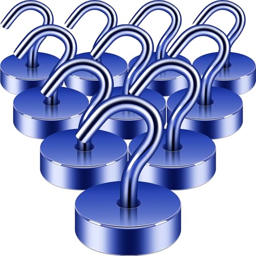 Neosmuk Magnetic Hooks, Cruise Ship Essentials, 40lb+ Heavy Duty Magnetic Hooks for Cruise Cabins, Refrigerator, Grill, Hanging, and Travel | Extra Strong Must-Haves Magnet Hook,Navyblue,Pack of 10 - color: Navyblue, size: 40lb Magnetic Hooks