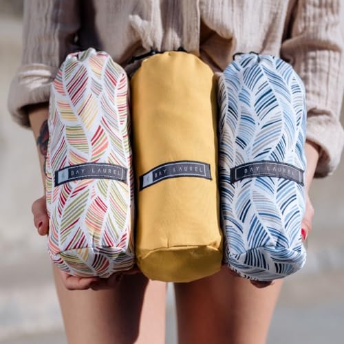 BAY LAUREL Turkish Beach Towel with Travel Bag 39 x 71 Quick Dry Sand Free Lightweight Large Oversized Towels Light - color: Blush With Floral Bag