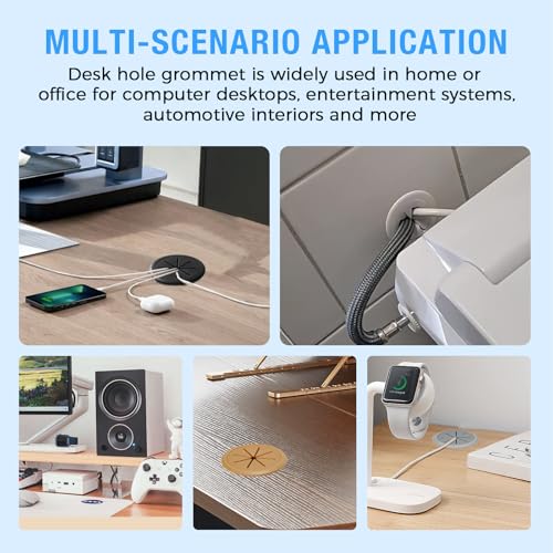Desk Grommet 2-1/16" (53 mm), Desk Hole Cover for Cables Beige, Cable Grommet ABS Plastic, Desk Hole Grommet for Office and Home Table Cable, Detachable & Flexible Cable Cord Organizer-2 Pcs - size: 2-1/16"(53 mm)-2Pcs, style: Beige