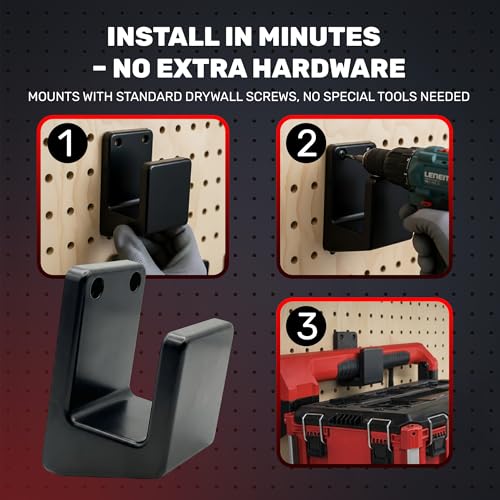 Rolling Packout Wall Mount Hook for Milwaukee - Secures Packout Stack in Enclosed Trailers or Vans -Mounts with Standard Drywall Screws - Milwaukee Tools Accessories Organizer