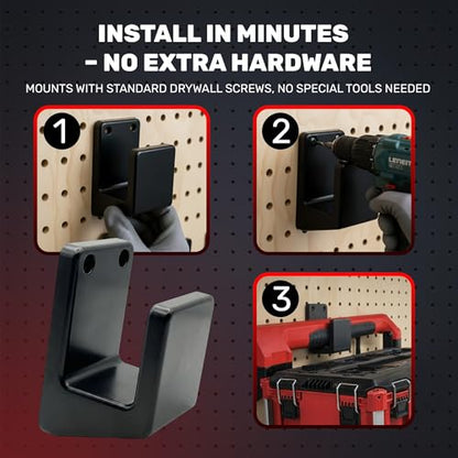 Rolling Packout Wall Mount Hook for Milwaukee - Secures Packout Stack in Enclosed Trailers or Vans -Mounts with Standard Drywall Screws - Milwaukee Tools Accessories Organizer