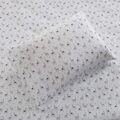 Intelligent Design Microfiber Cozy Bed Sheet Set, Modern All Season Bedding & Pillowcases, Premium 14" Elastic Pocket Fits up to 16" Mattress, TXL Grey Llamas 3 Piece - color: Grey Llamas, size: TXL