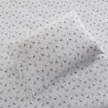 Intelligent Design Microfiber Cozy Bed Sheet Set, Modern All Season Bedding & Pillowcases, Premium 14" Elastic Pocket Fits up to 16" Mattress, TXL Grey Llamas 3 Piece - color: Grey Llamas, size: TXL
