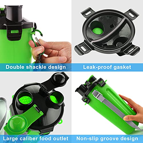 Dog Travel Water Bottle Collapsible Bowls, 2 in 1 Pet Food Container with Collapse Bowls, Outdoor Portable Water Bowls for Walking, Traveling, Camping and Hiking (Green) - color: Green