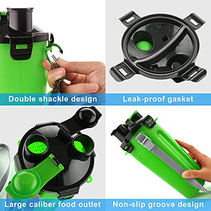 Dog Travel Water Bottle Collapsible Bowls, 2 in 1 Pet Food Container with Collapse Bowls, Outdoor Portable Water Bowls for Walking, Traveling, Camping and Hiking (Green) - color: Green