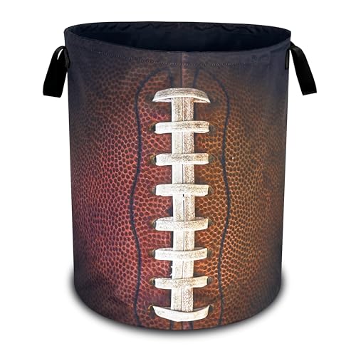 Football Laundry Basket Oxford Cloth Ball Texture Laundry Hamper With Handle Foldable Portable Clothes Storage Basket 18.9 X 16.5 Inch Storage Bag For Laundry Room/Bathroom/Bedroom/Dormitories - color: Football