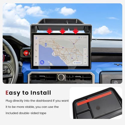 Center Console Dashboard Organizer Compatible with 2024 2025 2026 Toyota Tacoma / 2025 2026 4Runner Dash Organizer Tray Behind Screen Dashboard Interior Accessories(Only for 14-inch Screen) - size: 14 - Inch