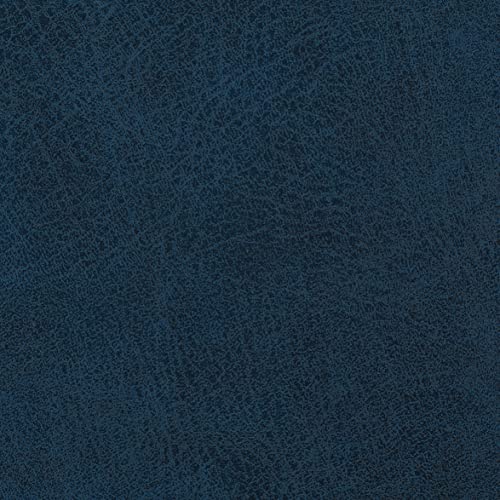SIMPLIHOME Rockwood Cube Storage Ottoman with Tray - 17" Wide x 17" High Upholstered Vegan Leather Square Storage Ottoman in Distressed Dark Blue, Contemporary Cube Ottoman with Serving Tray - color: Distressed Dark Blue