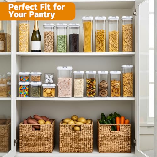 7-Piece Set of Airtight Food Storage Containers with Lids—Plastic Kitchen and Pantry Storage Jars, Ideal for Grains; BPA-Free Kitchen Storage Jars