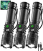 3Pack Rechargeable Flashlights High Lumens 9900FL, LED Flashlight Rechargeable with LCD Digital Display, 5Modes Adjustable Flash Light, Super Bright Flashlight Powerful, Tactical Flashlights for Home - size: 3Pack
