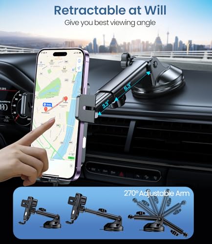 Wireless Car Charger, MOKPR 15W Fast Charging Auto-Clamping Car Mount Universal Hands-Free Car Charger Mount for Dash Windshield Air Vent Compatible with iPhone 15/14/13/12, Samsung S23/S22/S21 Black - color: Light Black with qc 3.0