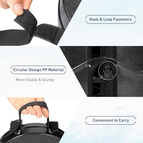 Upgraded Collapsible Stool, Portable Folding Stool with Load Capacity 500lbs for Adults, Sturdy Telescopic Seat for Camping Fishing Hiking BBQ, Black - color: Black