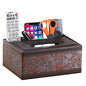 Leather Tissue Box Cover Rectangular and Multifunction Remote Control Caddy,Suitable for Storing pens and Stationery,Desk Organizer Storage for Office and Home(Antique)