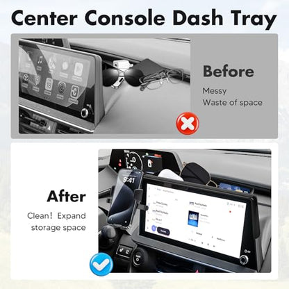 FIILINES Phone Holder for Toyota Prius 2023-2025 (Fit 12.3" Touch Screen), Phone Mount with Dash Organizer for Prius Accessories, 360 Degree Rotation Dash Mount Cell-Phone Holder - size: For Prius 2023-2025