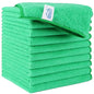 HOMEXCEL Green Microfiber Cleaning Cloth, 12 Pack Premium Microfiber Towels for Cars, Lint Free, Scratch-Free, Highly Absorbent, Reusable Cleaning Rags for Car, Household, Kitchen, Window,11.5"X11.5" - color: Green