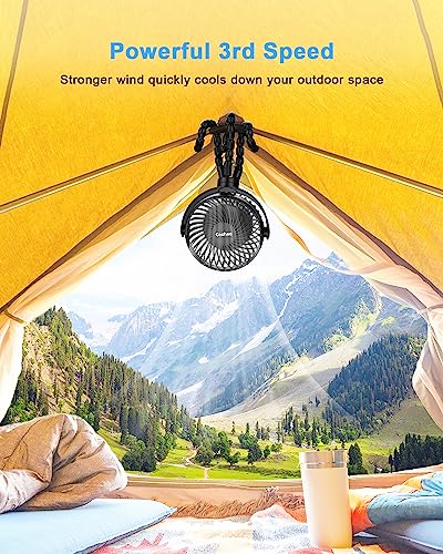 Coohea Stroller Fan Clip on for Baby, 4000mAh Rechargeable Battery Operated, Flexible Tripod, 3 Wind Speed, 360° Rotatable, Small Cooling Portable Fan for Car Seat Crib Golf Cart Bike Treadmill, Black - color: Black