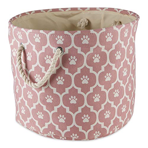 Bone Dry Pet Storage Collection Lattice Paw Print, Rose, Small Round - color: Rose, size: Small Round