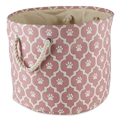 Bone Dry 6192 Pet Storage Collection Lattice Paw Print, Medium Round, Rose - color: Rose, size: Medium Round